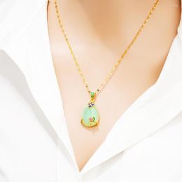 Подвесные ожерелья 24K золотая цветная вода капли сливы натуральный камень для женщин Хукер Ожерелье Свадебные ювелирные изделия