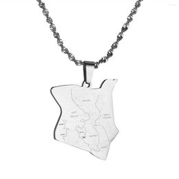 Chains Stainless Steel Country Map Of Kenya Pendant Necklaces Gold Color Trendy Kenyans Citites Clavicular Chain Jewelry