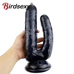 DildosDongs Realistic Double Ended Dildo Sex Toy for Women or Couples Dual Sided Headed Penetration Dong Device with Simulated Penile Sucker 230426