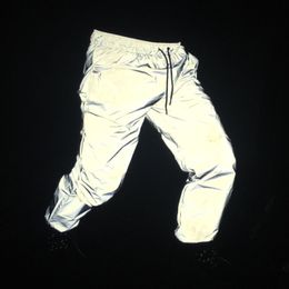 Men's Pants Brand Men's Trousers Reflective Pants Fluorescent Hip Hop Pants Casual Sports Night light Joggers streetswear sweatpants 230425