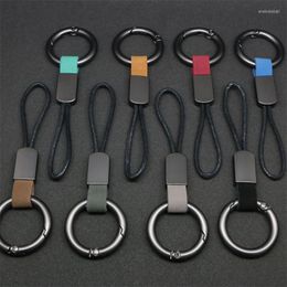 Keychains 8 Colours Car Key Rings Holder Genuine Leather Keyring Gift Keychain Universal For Creative Auto Accessories Chain