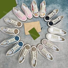 Designer Shoes Women Casual Shoes Platform Sneakers Rubber Trainers Classic Embroidery Shoe Letter Printing canvas Sneaker Low Top Denim Trainer