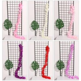 Decorative Flowers 120cm Wall Backdrop Party Decoration Long Wedding Floral Garland Wreath Artificial Flower Rattan Wisteria Vine