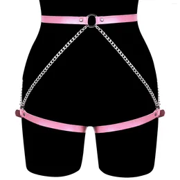 Belts Harness Garters Belt Fashion Leather Stocking Sexy Women Suspender Body Bondage Leg Strap Cage Waist Band Metal Chain Decoration