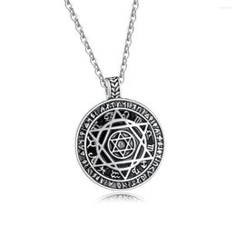 Pendant Necklaces Stainless Steel Necklace Star Of David Chain For Men Boys Vintage Hexagram Round Jewellery