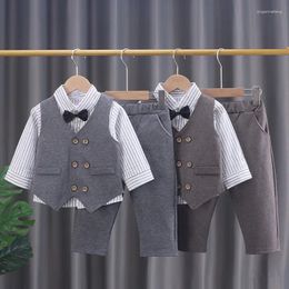 Clothing Sets Spring Autumn Baby Boys Clothes Vest Shirt Pants 3Pcs/set Kids Tracksuits Infant Suits Children Costume 0-5 Years