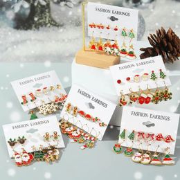 Dangle Earrings Fashion Christmas Earring Set Female Drop For Women Girls Elk Snowman Santa Holiday Jewellery Accessories Party Gifts