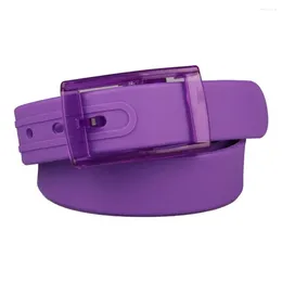 Belts High Quality Casual And Fashionable Silicone Belt For Men Women Plastic Buckle Candy Colour Non-metallic Wholesale