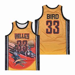 Larry Bird High School Jersey 33 Basketball Springs Valley Retro Moive University Pullover For Sport Fans Embroidery ALTERNATE Yellow Team Breathable Shirt Top