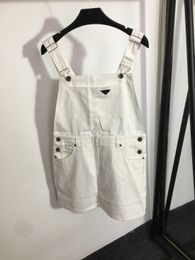 Basic Casual Dresses 23ss Womens Designer Clothing Summer Dresses Women Dress Chest Letter Big Pocket All-matching Denim Suspender Skirt Dress High Quality