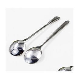Spoons Stainless Steel Long Handle Spoon Coffee Latte Ice Cream Soda Sundae Cocktail Scoop Stir Teaspoon Kitchen Tableware Tool Dbc Dhdri