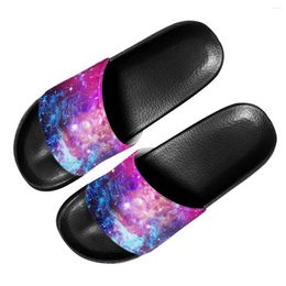 Slippers Indoor Non Slip Purple Galaxy Space Blue Starfield Print Summer Super Light Women Bathroom Home Shoes Woman