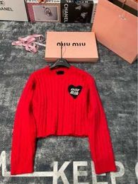 Mm Autumn New Love Letter Decoration Round Neck Fried Dough Twists Knitted Sweater Match with Simple Top Women