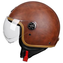 Motorcycle Helmets Electric Bike Helmet Half Retro Men And Women Four Seasons Universal Fashion Simple