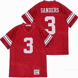 High School Heritage Hall 3 Barry Sanders Jerseys Football Moive Pure Cotton Breathable Red Team College Stitch University For Sport Fans Pullover HipHop Film