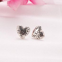 Stud Earrings Classic Romantic Retro Hearts Shape Baroque Studs Earring For Women Silver Plated Wedding Party Jewellery Accessories