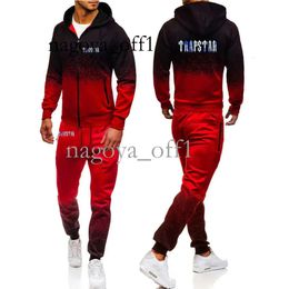 Tech Sweaters Trapstar London 2022 Men's New Gradient Colour Fashion Long Sleeves Zip Hoodies Cardigan Casual Two Pieces Suits 347 809