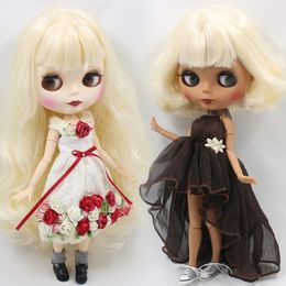 Dolls ICY DBS Blyth Doll No.BL340 Blonde wavy hair Matte face 1/6 bjd Ob24 Anime Girl 230426