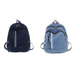 Blue Denim denim backpack with Double Shoulder Straps - Perfect for School, Shopping, and Everyday Use - Ideal for Women and Girls