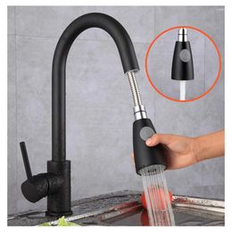 Bathroom Sink Faucets Kitchen Basin Faucet Brass Pull Down And Cold Mixer Water Tap Deck Mount Single Handle Washbasin