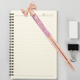 Delicate Signing Pen Polished Comfortable Grip Adorable Bowknot Ball Point Stationery Metal Ballpoint School Supplies