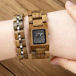 Wristwatches 2023 BOBO BIRD Wood Women Watch Bracelet Natural Wooden Handmade Female Zegarek Damski Quartz Gifts