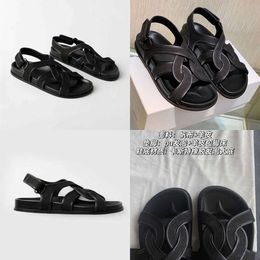 Toteme designer shoes soled Pure sandals Black linen original~thick canvas Roman style manual leather woven beach shoes 3JHF