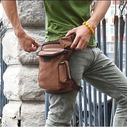 Waist Bags Men Drop Leg Bag High Capacity Canvas Fanny Pack Belt Hip Bum Military Multi-purpose Messenger Purse Pouch Thigh