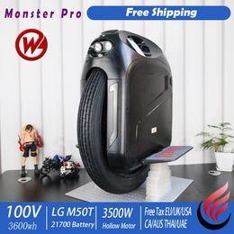 Other Sporting Goods Gotway Monster Pro Electric Unicycle 3600Wh 100V 3500W 24Inch Big Size Monowheel Begode Original Scooter 231124