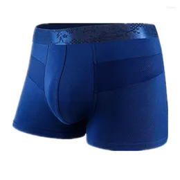 Underpants Mens Underwear Boxers Mesh Modal Panties Man Solid Breathable U Convex Pouch Male Boxershorts Homme Cueca Calzoncillo
