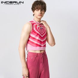 Men's Tank Tops INCERUN Tops American Style Men Fashion Funny Love Printing Waistcoat Casual Party Male Sleeveless Vests S5XL 230425