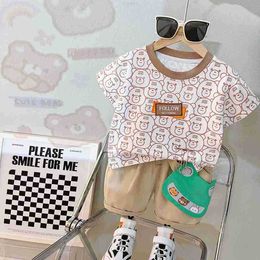 Clothing Sets Boys' Summer Fashionable Short Sleeve Set Handsome Infants and Girls' Internet Red Baby