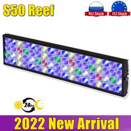 Lighting PopBloom Led Marine Aquarium Light for 60cm 24" Reef Coral Growing Power Lamp for Aquarium Lighting Reef Coral Saltwater Tank