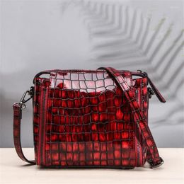 Evening Bags Female's Crossbody Shoulder Trend Fashion Handbag Messenger Bag Crocodile Cow Casual Korean Version Multifunction