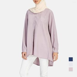 Ethnic Clothing Lady Fashion Pullover Blouses Casual Long Sleeve Arabic Ramadan Shirts Tunic Tops Plus Size S-5XL Islamic Clothes Muslim