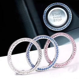 Party Decoration Ring Diamond Rhinestone Car Decor One Click Starts Button Engine Start Stop Switch Button Cover