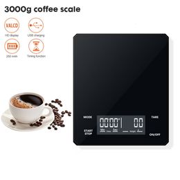 Household Scales 3kg Intelligent Coffee Scale with Timer HD Display Electronic Hand Brewing Coffee Scale Household Food Scale Kitchen Accessories 230426