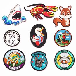 Sewing Notions Cartoon Cat Patches for Clothing Cute Animal Patch Iron on Embroidery Stickers DIY Garment Applique