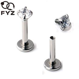 Nose Rings Studs 2mm 3mm 4mm 5mm Zircon 16 Gauge G23 Ear Cartilage Tragus Stud Ring Labret Lip Piercing Body Jewellery 230425