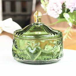 Storage Bottles WHYOU Glass Jar Embossed Candy Candle Holder Wedding Festive Jewelry Home Decoration Ornaments