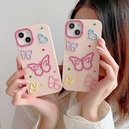 Silicone Fashion Colourful Butterfly Soft Cases For Iphone 14 Plus Pro Max 13 12 11 Iphone14 Rubber Star Smart Mobile Phone Cover Girls Lady Women Back Skin