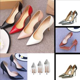 Luxury Shoes for Women Fashion Red Shiny Bottoms Pointed Toe High Heel Pump Sexy Slip on Stiletto Party Shes Brand 12cm Sexy Party Reds Sole Dress Wedding Shoe Size 33 - 46
