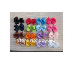 50pcs Lot 3.3-3.5 Baby Ribbon Bows With Clip Grosgrain Hairclips,Hairclips Girls Hair Accessorie