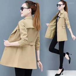 Women's Trench Coats 2023 Long Spring Autumn Women Windbreaker Casual Khaki Female Jackets Slim Outwear Chic Basic Coat