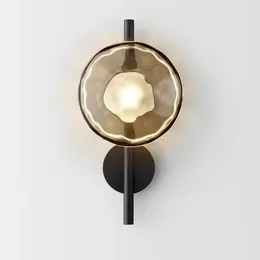 Wall Lamps Nordic Grey White Clear Glass 20cm Light Gold Black Metal Lamp G9 Bulb For Bedroom Parlour Restaurant Corridor Aisle Sconce
