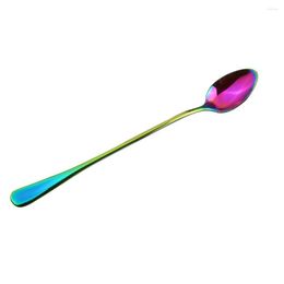 Flatware Sets 20cm Long Handle Dining Table Coffee Teaspoon Colorful Round/ Ova