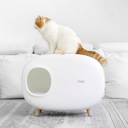 Boxes KSTAR 2020 New Pet Cat Litter Box Fully Enclosed Cat Poop Tray Cat Toilet Pet Supplies Hot Sale