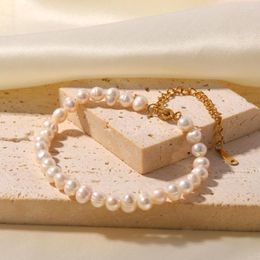 Link Bracelets DEAR-LIFE Baroque Pearl Bracelet Jewellery Female Freshwater Light Luxury