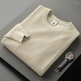 Men's Sweaters Light Luxury Chenille Solid Sweater Round Neck 2023 Autumn/Winter Fashion Korean Version Comfortable Soft Knitted Pullover