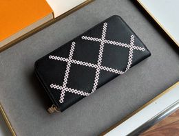 Designer women wallets luxury Zippy purses flower letter Vernis card holder ladies fashion long slim zipper money clutch bags with box high-quality #811C